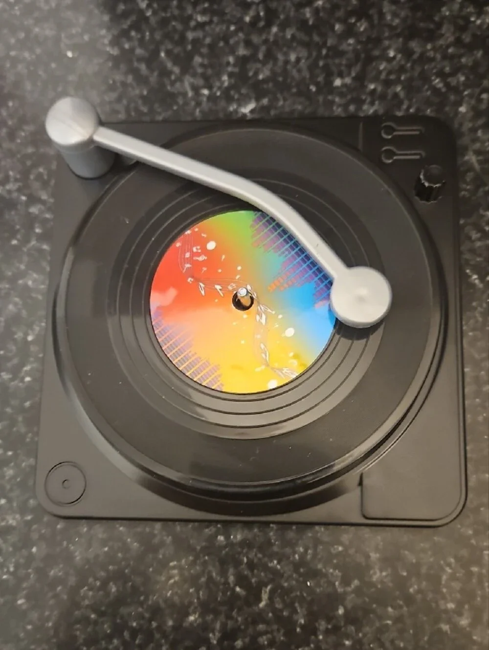 Record Player Coaster Set - Multi Color. Set 0f 4